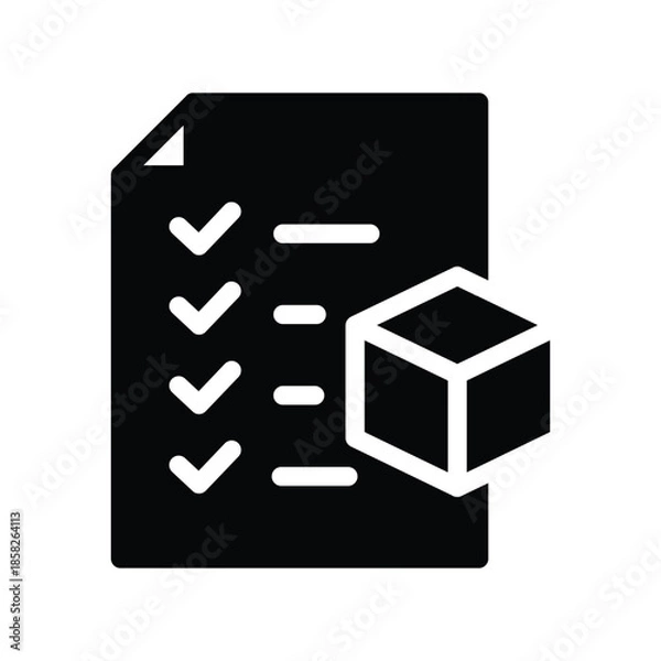 Fototapeta feature list solid icon vector design good for web or mobile app