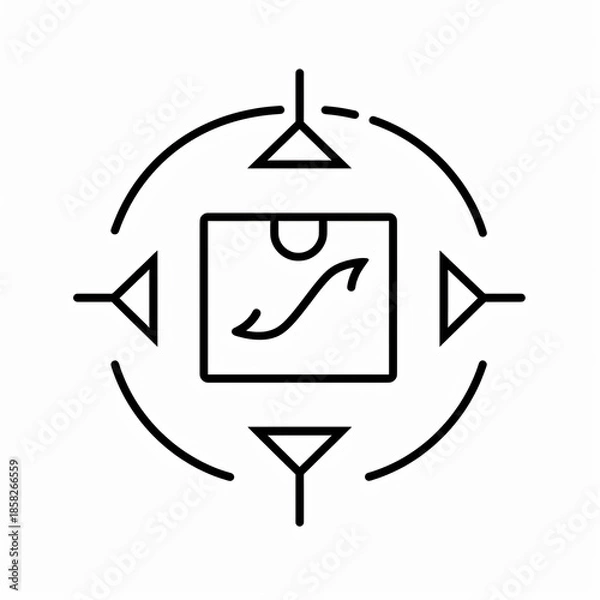 Obraz Modern abstract icon representing data analysis and insights within a system
