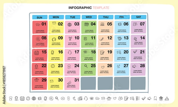 Obraz Doodle Infographic Template