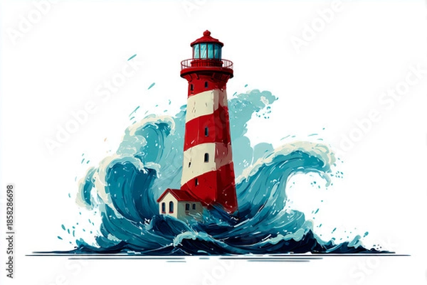 Obraz Sunny with clouds seaside landscape