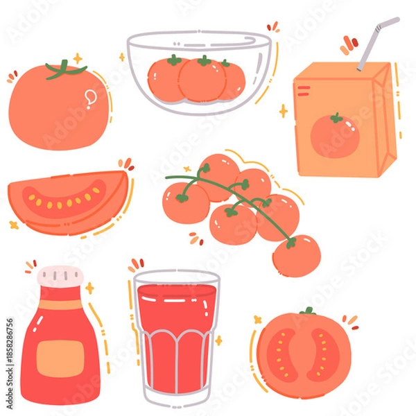 Obraz juice and tomatoes cute