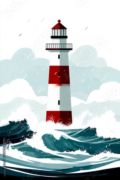 Obraz Sunny with clouds seaside landscape