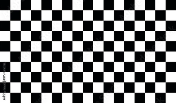 Obraz Black and White Checkerboard Transparent Background Pattern Seamless Vector EPS