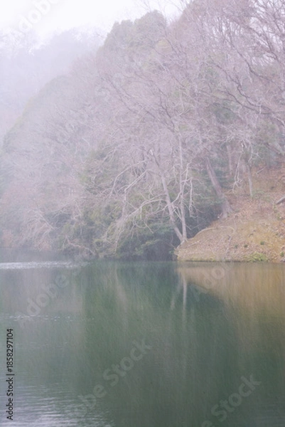 Obraz 兵庫県・たつの市、「西の峠池」に初雪