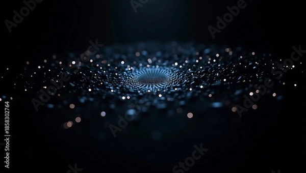 Obraz Abstract Digital Network with Glowing Particles