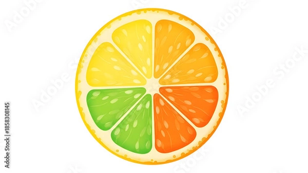 Obraz Citrus Slice Round Illustration