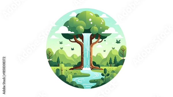 Obraz Nature Landscape Circular Illustration