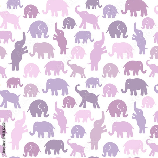 Obraz Seamless vector pattern with elephants. Can be used for textile, website background, book cover, packaging.