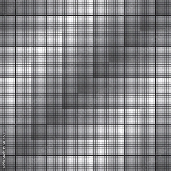 Obraz black and white square mosaic seamless pattern vector illustration