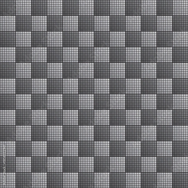 Obraz black and white square mosaic seamless pattern vector illustration