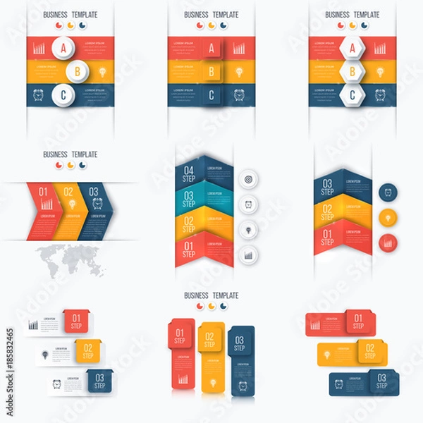 Fototapeta Set with infographics