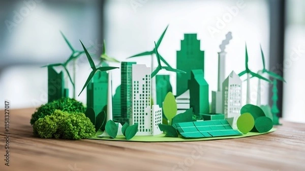 Obraz High-tech analytics driving the strategy for corporate decarbonization and circularity.