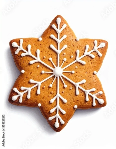 Fototapeta gingerbread cookie with icing, generated image