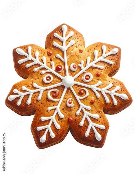 Fototapeta gingerbread cookie with icing, generated image