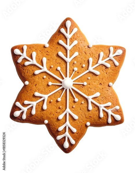 Fototapeta gingerbread cookie with icing, generated image