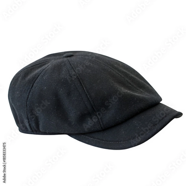 Obraz Black wool cap isolated on transparent background