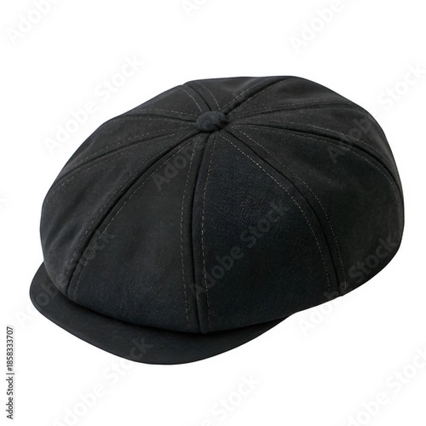 Obraz Black wool cap isolated on transparent background
