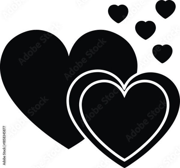Obraz Black and White Heart Vector