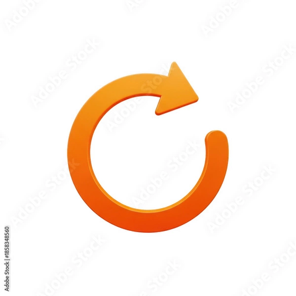 Obraz Orange circular arrow pointing right