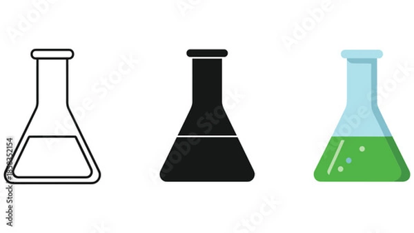 Obraz Laboratory flask icons set