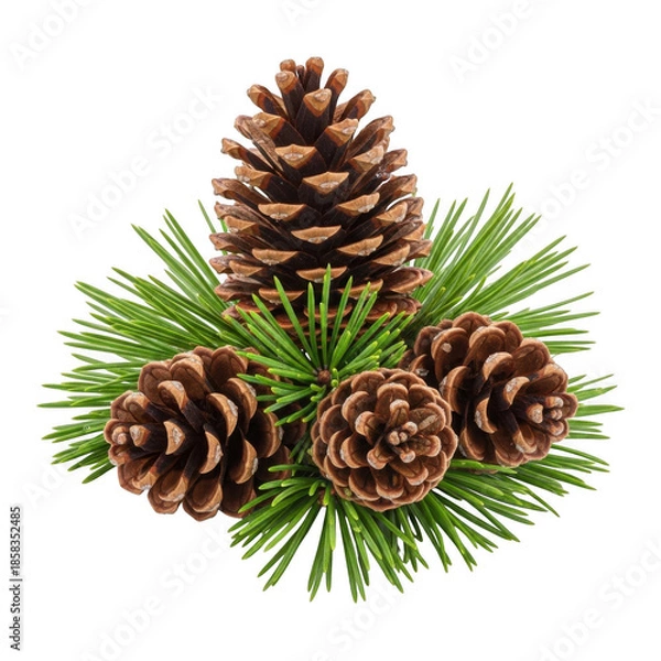 Obraz Pine cones and needles arrangement