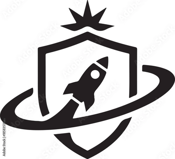 Fototapeta Rocket icon white background.