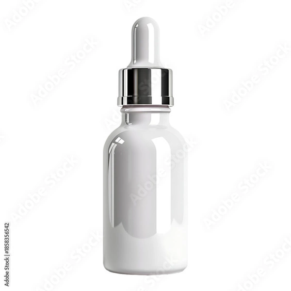 Obraz White Plastic Dropper Bottle Isolated On Transparent Background