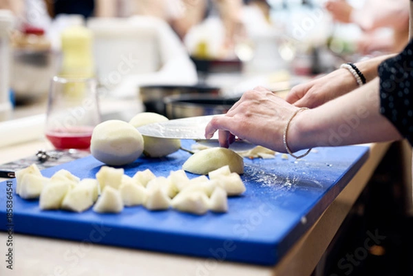 Obraz woman hands kneading dough