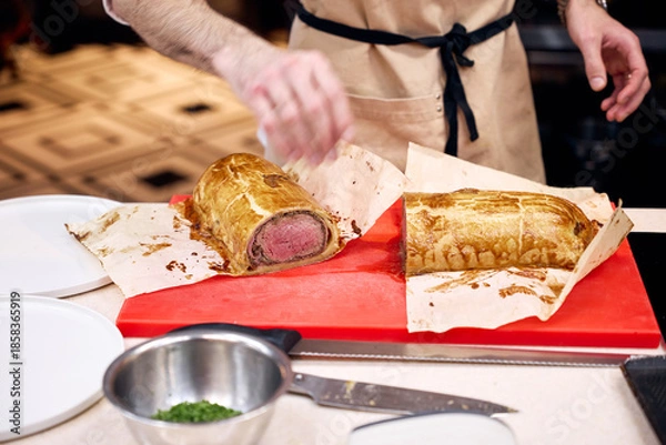 Obraz chocolate cake with christmas decorations