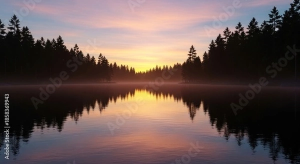 Obraz sunrise over lake