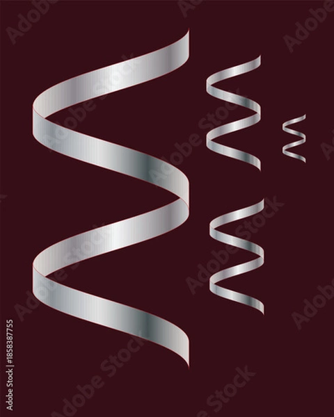 Obraz Curled ribbon on dark background