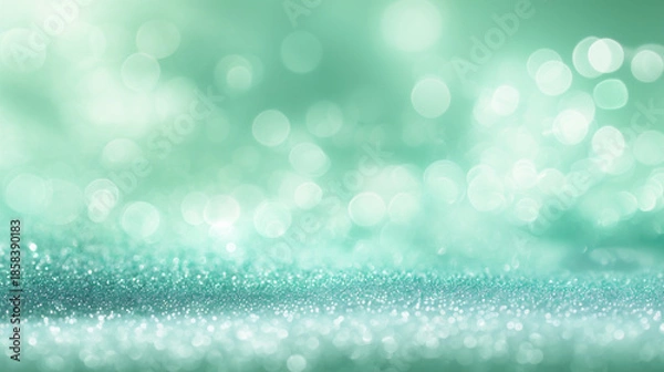 Obraz 緑色の玉ボケ背景素材（生成AI)