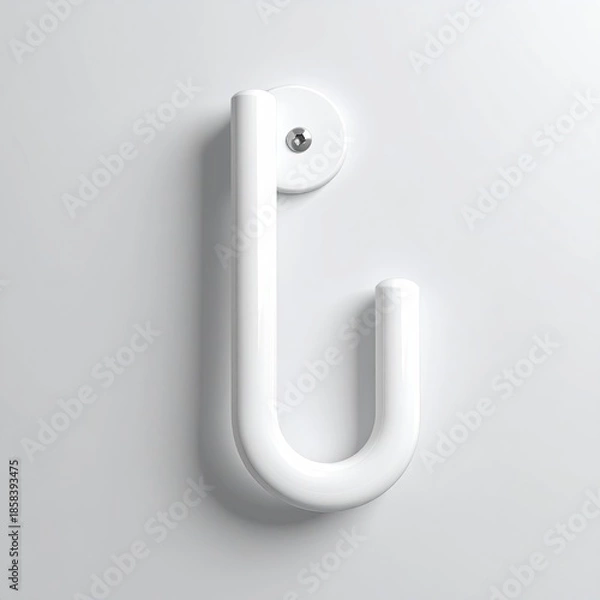 Fototapeta Simple white wall hook