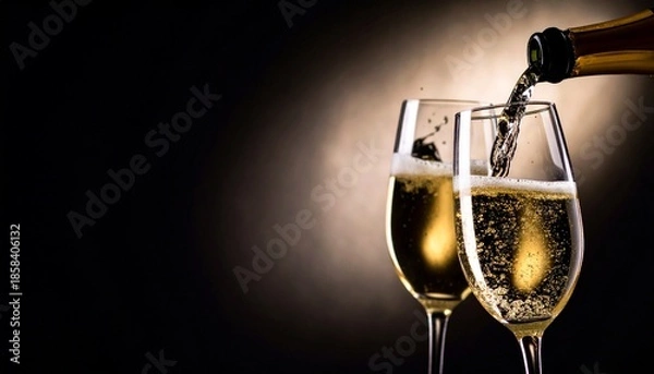 Obraz シャンパン 乾杯 祝杯 泡 黄金色 輝き 祝福 パーティー 記念日 豪華 エレガント 贅沢 躍動感 瞬間 液体 社交 成功 喜び 華やか ボケ