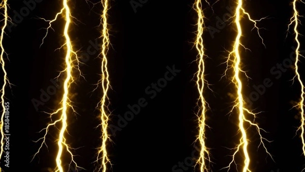 Obraz Abstract Yellow Lightning Energy On Dark Background