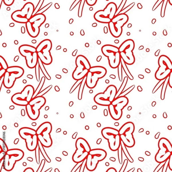 Fototapeta Playful Bow Seamless Pattern Illustration