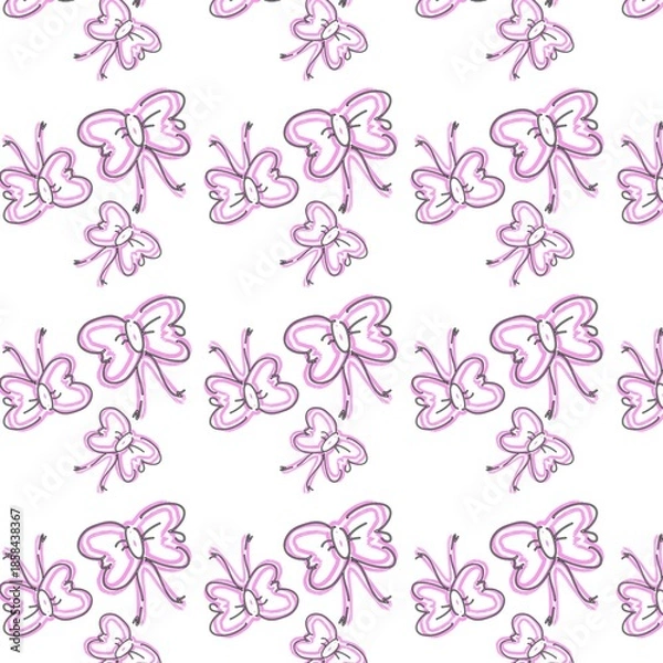 Fototapeta Cute Ribbon Bow Pattern Background