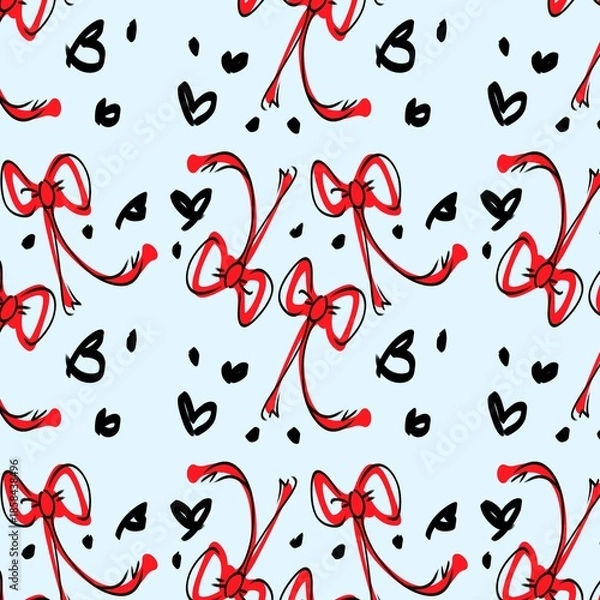 Fototapeta Simple Bow Seamless Pattern Illustration