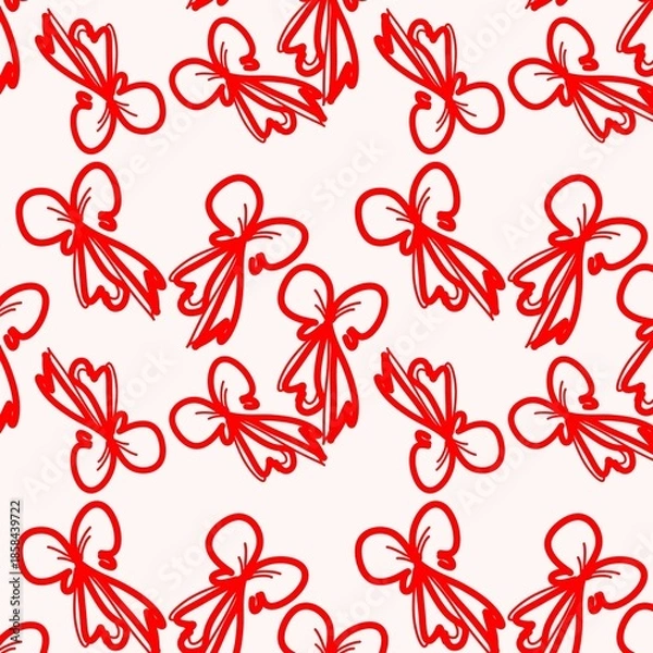 Fototapeta Cute Bow Pattern Background Illustration