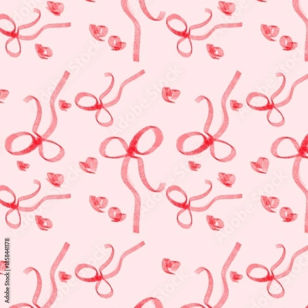 Fototapeta Cute Hand Drawn Bow Seamless Pattern