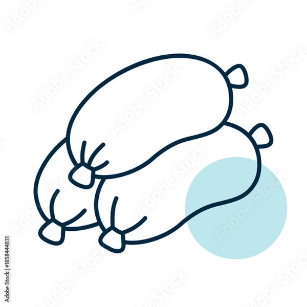 Obraz Bratwurst Sausages Minimalistic Flat Icon