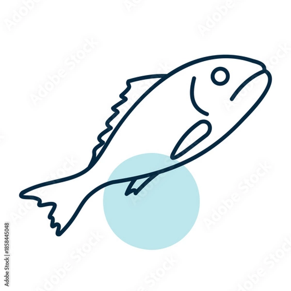 Obraz Fresh Raw Fish Minimalistic Flat Icon