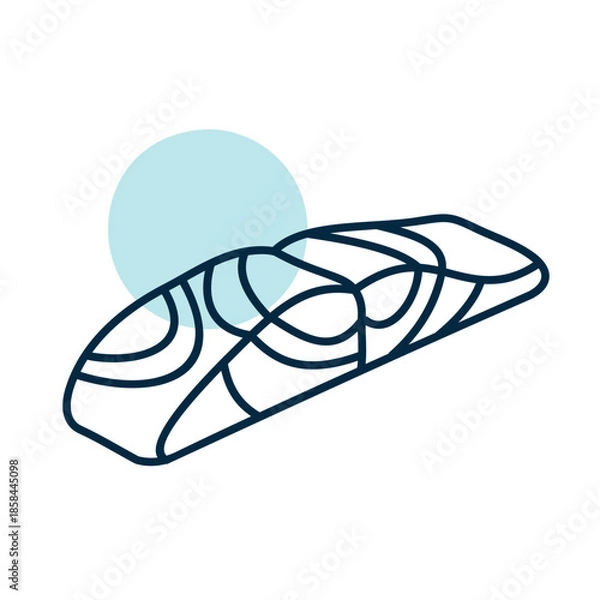 Obraz Fresh Salmon Fish Fillet Minimalistic Icon