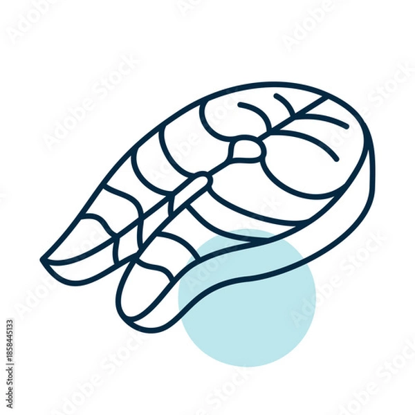 Obraz Salmon Fish Steak Minimalistic Flat Icon