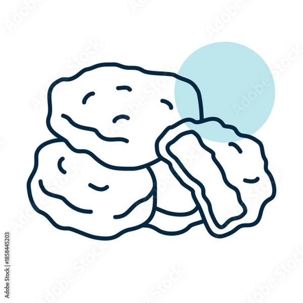 Obraz Fried Chicken Nuggets Minimalistic Flat Icon