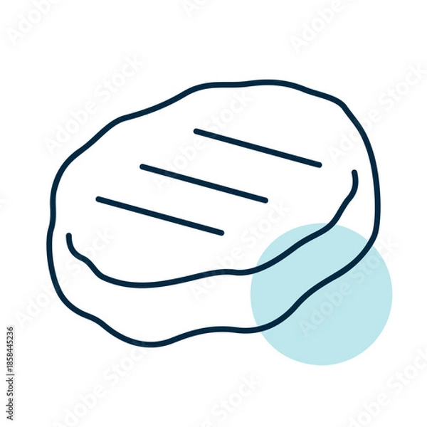 Obraz Grilled Meat Patty Minimalistic Flat Icon