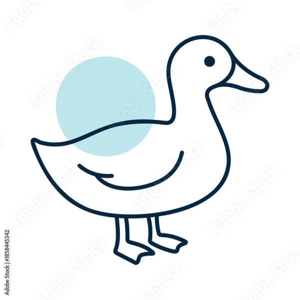 Obraz Whole Duck Bird Minimalistic Flat Icon