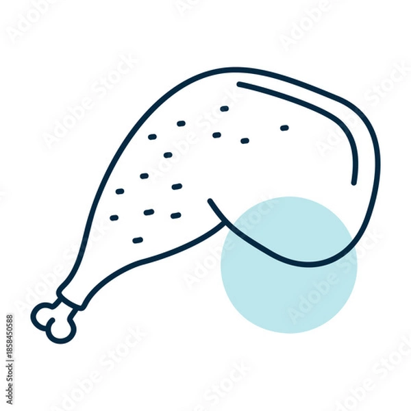 Obraz Roasted Duck Leg Quarter Flat Icon