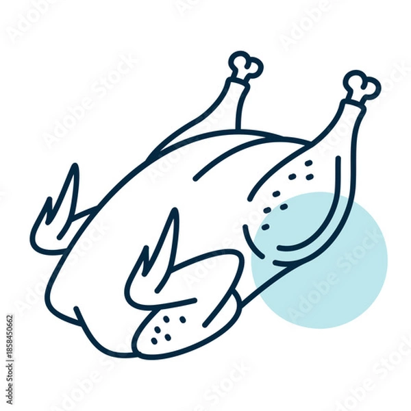 Obraz Whole Roasted Chicken Minimalistic Flat Icon