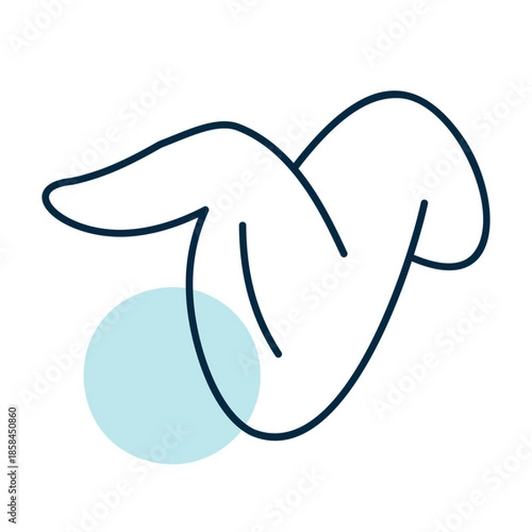 Obraz Single Chicken Wing Minimal Flat Icon